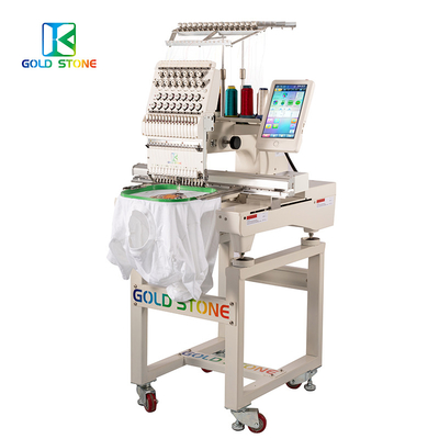 2019 Finished Hat/T-shirt/Gold Stone 12 Needles Embroidery Machine For Clothes/Logos/3D Embroidery Computerized Single Head Embroidery Machine
